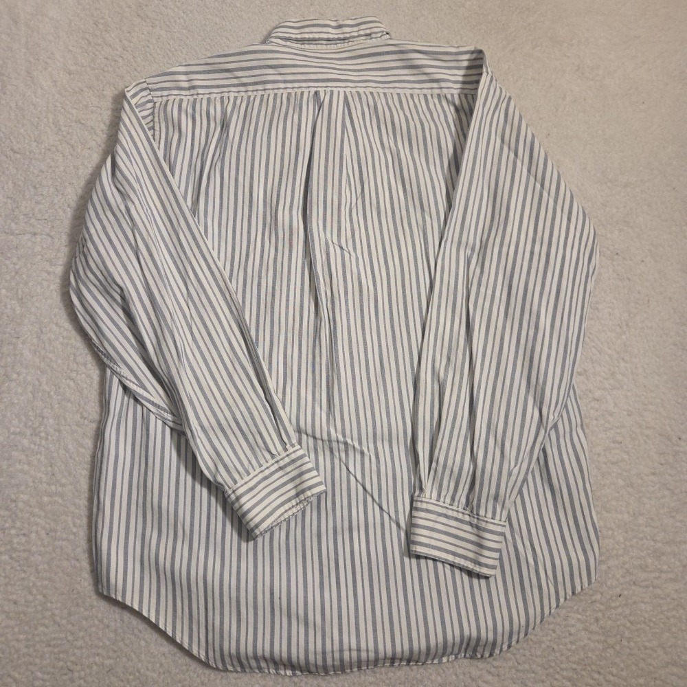 VTG 90's LL Bean Men's 17-35 Striped Button Down Shirt Made In Hong Kong Single - Picture 6 of 7